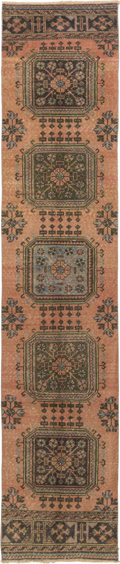 Vintage Turkish Hand-Knotted Runner - 2' 4" x 11' 4" (28" x 136")
