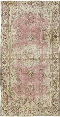 Vintage Turkish Hand-Knotted Rug - 5' 2" x 9' 10" (62" x 118")