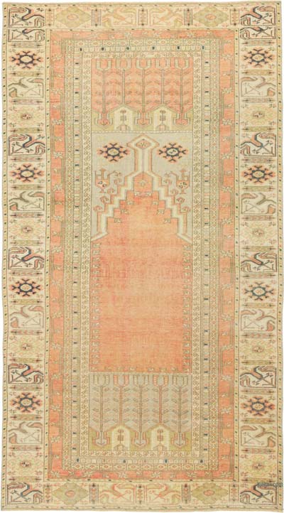 Vintage Turkish Hand-Knotted Rug - 3' 4" x 6'  (40" x 72")