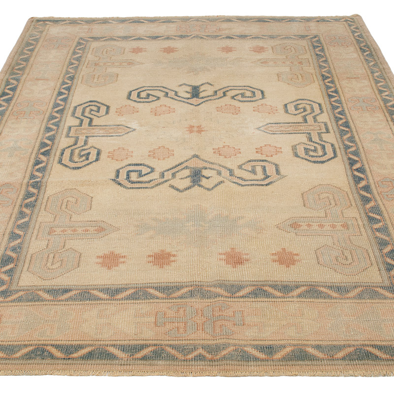Alfombra Vintage Turca Anudada a Mano - 143 cm x 207 cm - K0092618