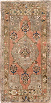 El Dokuma Vintage Halı - 105 cm x 211 cm