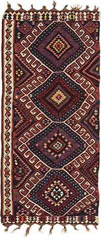 Vintage Van Kilim Runner - 3' 3" x 7'  (39" x 84")