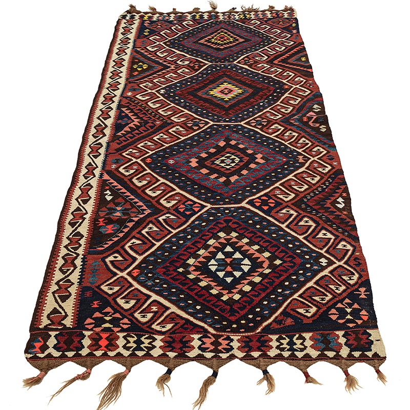 Vintage Van Kilim Runner - 3' 3" x 7'  (39" x 84") - K0092626