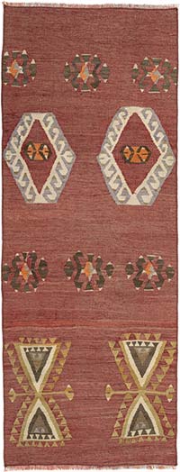 Vintage Sivas Kilim Rug - 1' 11" x 4' 11" (23" x 59")