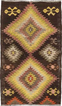 Vintage Konya Kilim Rug - 4' 9" x 7' 9" (57" x 93")