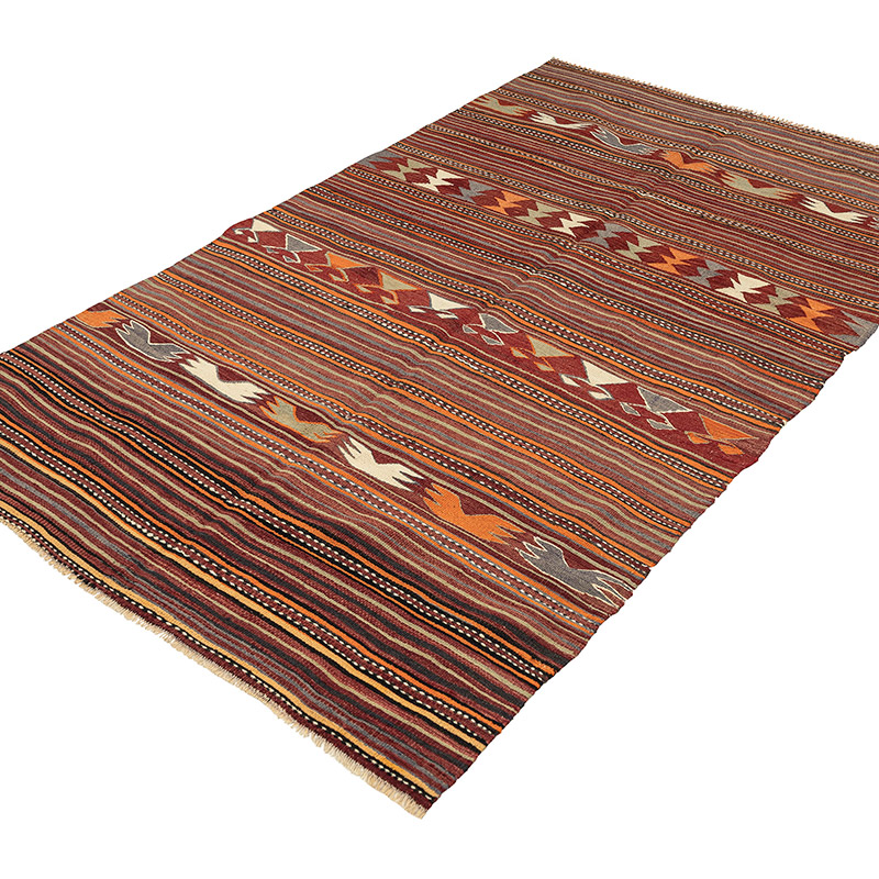 Alfombra Konya Kilim Vintage - 129 cm x 210 cm - K0092633
