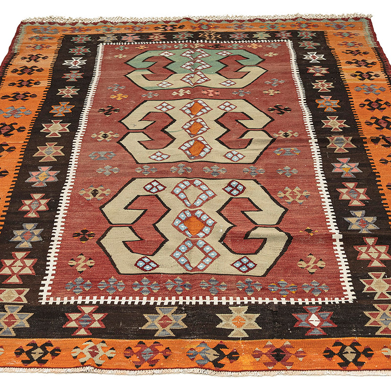 Alfombra Vintage Corum Kilim - 144 cm x 218 cm - K0092634