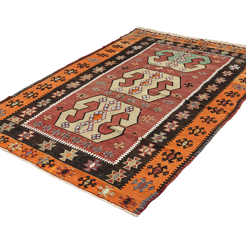 Alfombra Vintage Corum Kilim - 144 cm x 218 cm - K0092634