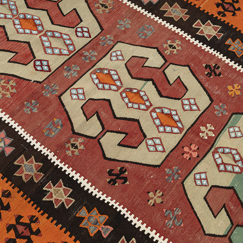 Alfombra Vintage Corum Kilim - 144 cm x 218 cm - K0092634
