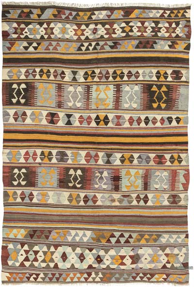 Vintage Aydin Kilim Rug - 4' 9" x 7'  (57" x 84")