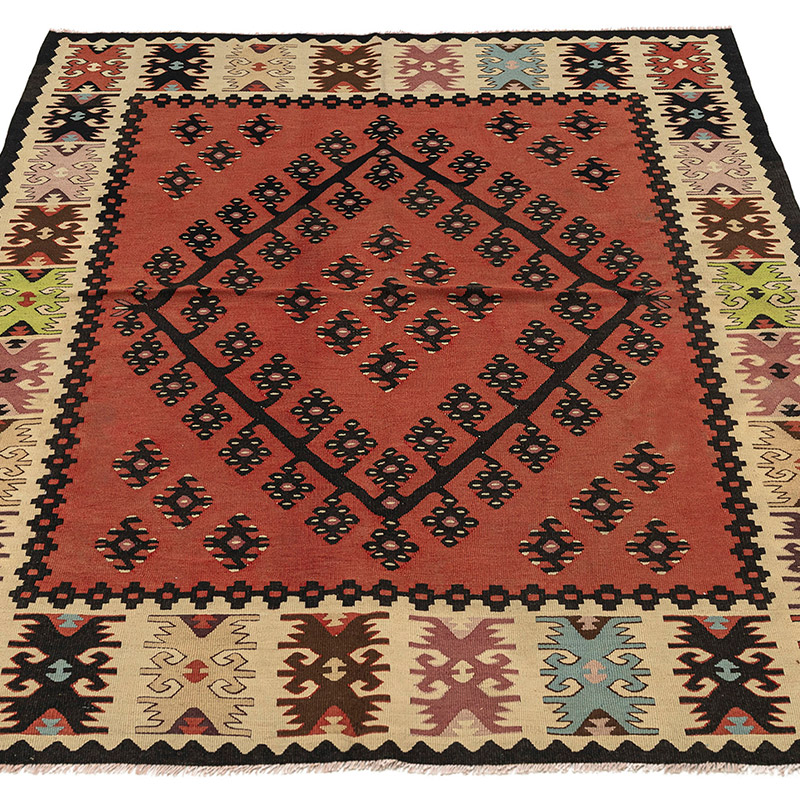 Vintage Sharkoy Kilim Rug - 4' 3" x 4' 11" (51" x 59") - K0092645