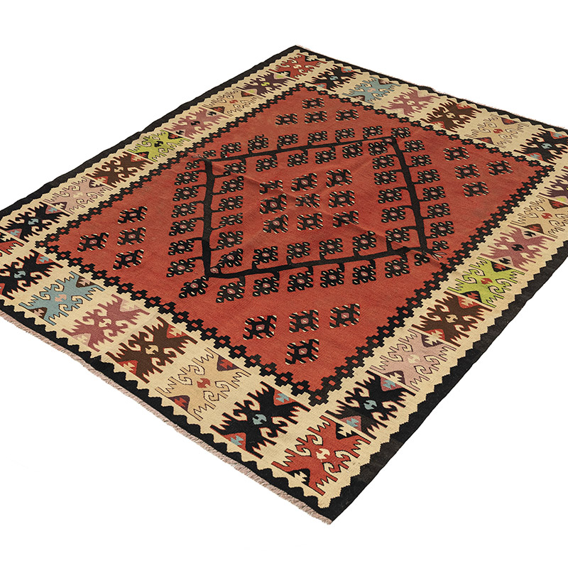 Vintage Sharkoy Kilim Rug - 4' 3" x 4' 11" (51" x 59") - K0092645