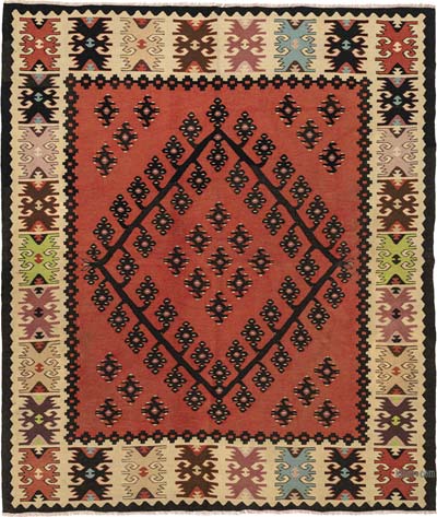 Vintage Sharkoy Kilim Rug - 4' 3" x 4' 11" (51" x 59")
