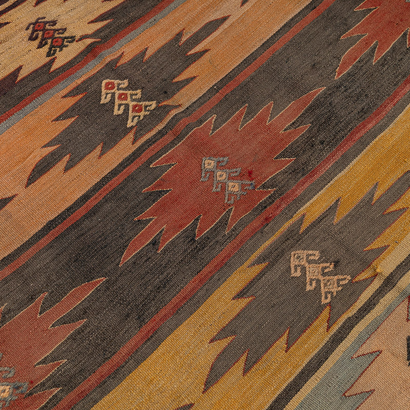 Vintage Sivas Kilim Rug - 4'  x 4' 9" (48" x 57") - K0092649