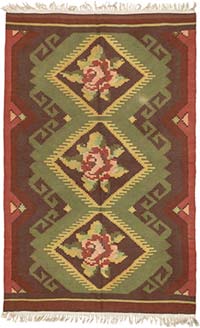 Vintage Balkan Kilim Rug - 5'  x 7' 10" (60" x 94")