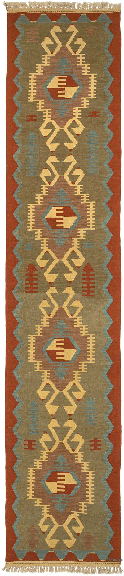 Alfombra de Pasillo Kilim Turca Tejida a Mano