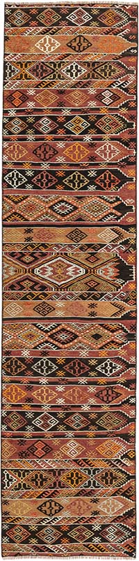 Vintage Sivas Kilim Runner - 2' 4" x 9' 4" (28" x 112")