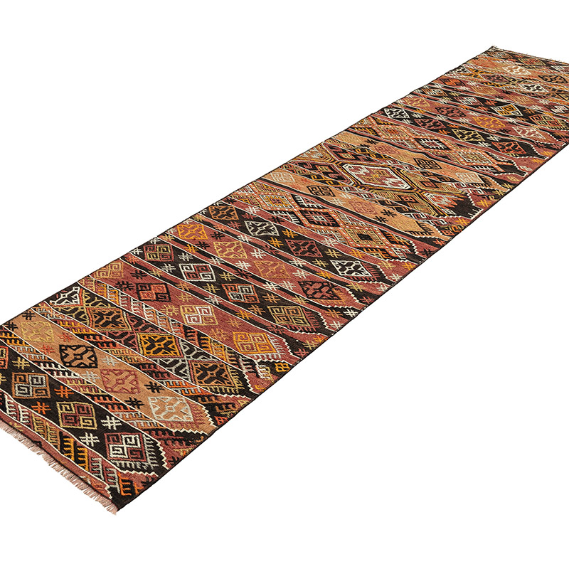 Vintage Sivas Kilim Runner - 2' 4" x 9' 4" (28" x 112") - K0092678