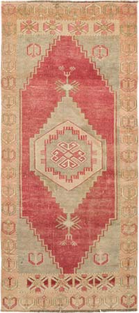 Vintage Turkish Hand-Knotted Rug - 2' 11" x 6' 7" (35" x 79")