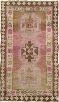 Vintage Turkish Hand-Knotted Rug - 3' 8" x 6' 4" (44" x 76")