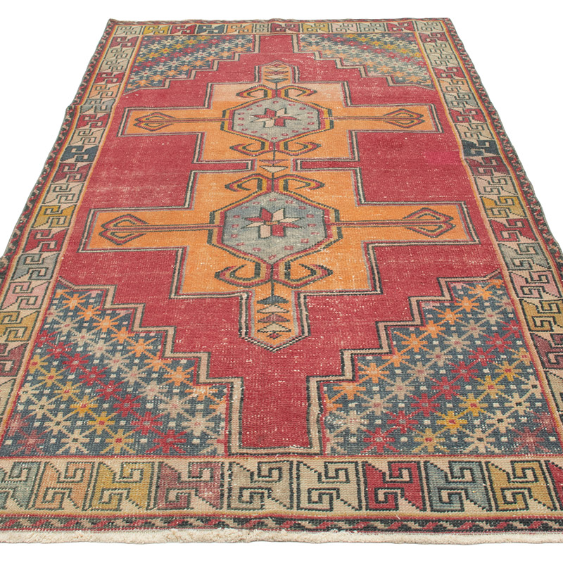 Vintage Turkish Hand-Knotted Rug - 4' 2" x 8' 2" (50" x 98") - K0092694
