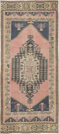 Vintage Turkish Hand-Knotted Rug - 3' 3" x 7' 4" (39" x 88")