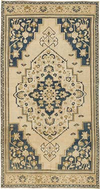 Vintage Turkish Hand-Knotted Rug - 4' 2" x 8' 2" (50" x 98")