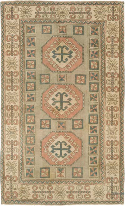 El Dokuma Vintage Halı - 125 cm x 203 cm