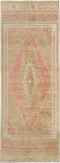 Vintage Turkish Hand-Knotted Rug - 3' 10" x 10' 2" (46" x 122")