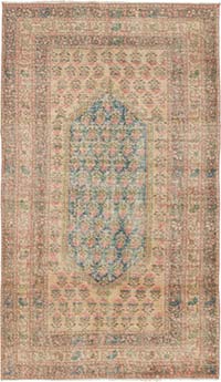 Vintage Turkish Hand-Knotted Rug - 4' 4" x 7' 5" (52" x 89")