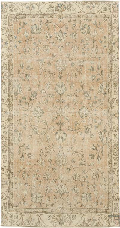 Vintage Turkish Hand-Knotted Rug - 4' 9" x 9'  (57" x 108")