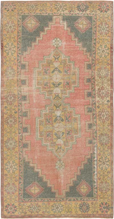 El Dokuma Vintage Halı - 112 cm x 210 cm