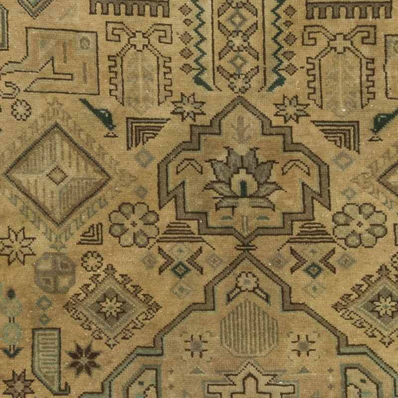 El Dokuma Yuvarlak Vintage Halı - K0092726