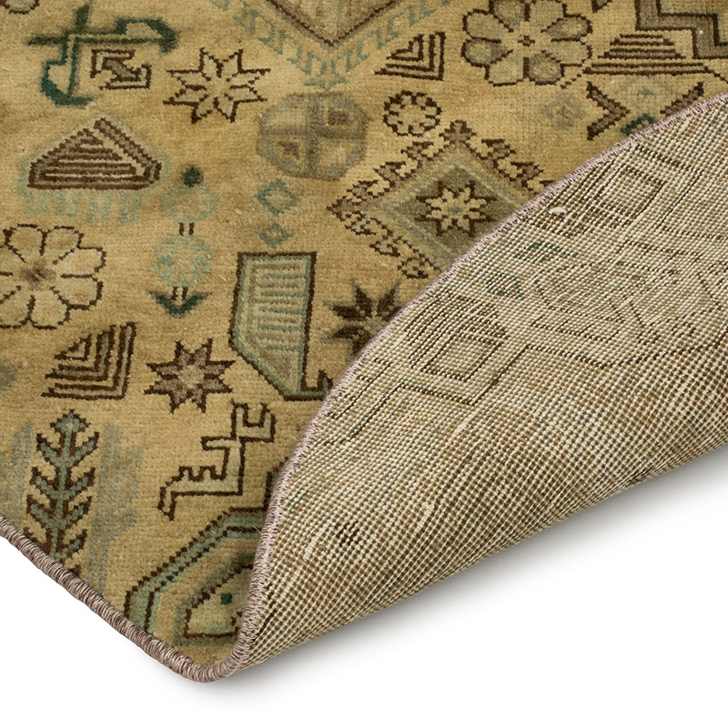 El Dokuma Yuvarlak Vintage Halı - K0092726