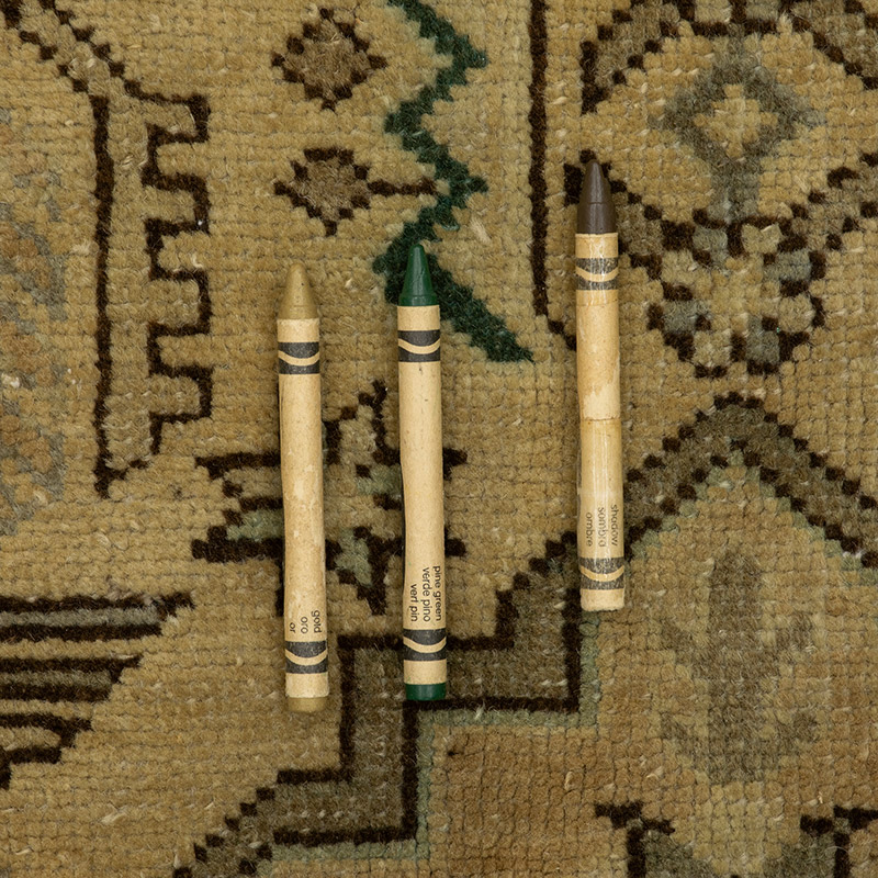 El Dokuma Yuvarlak Vintage Halı - K0092726