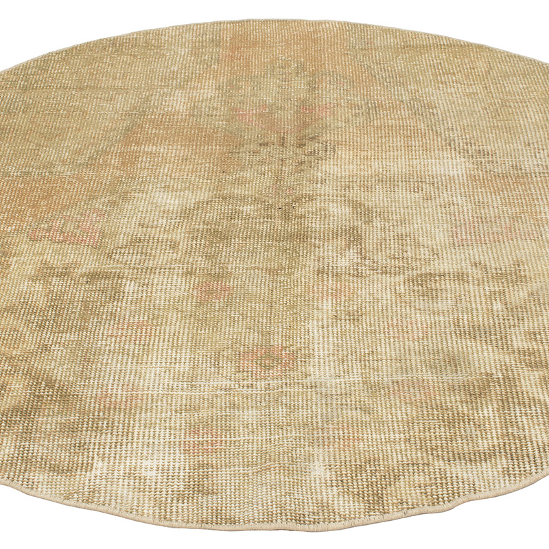 El Dokuma Yuvarlak Vintage Halı - K0092727