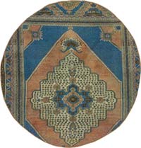 El Dokuma Yuvarlak Vintage Halı