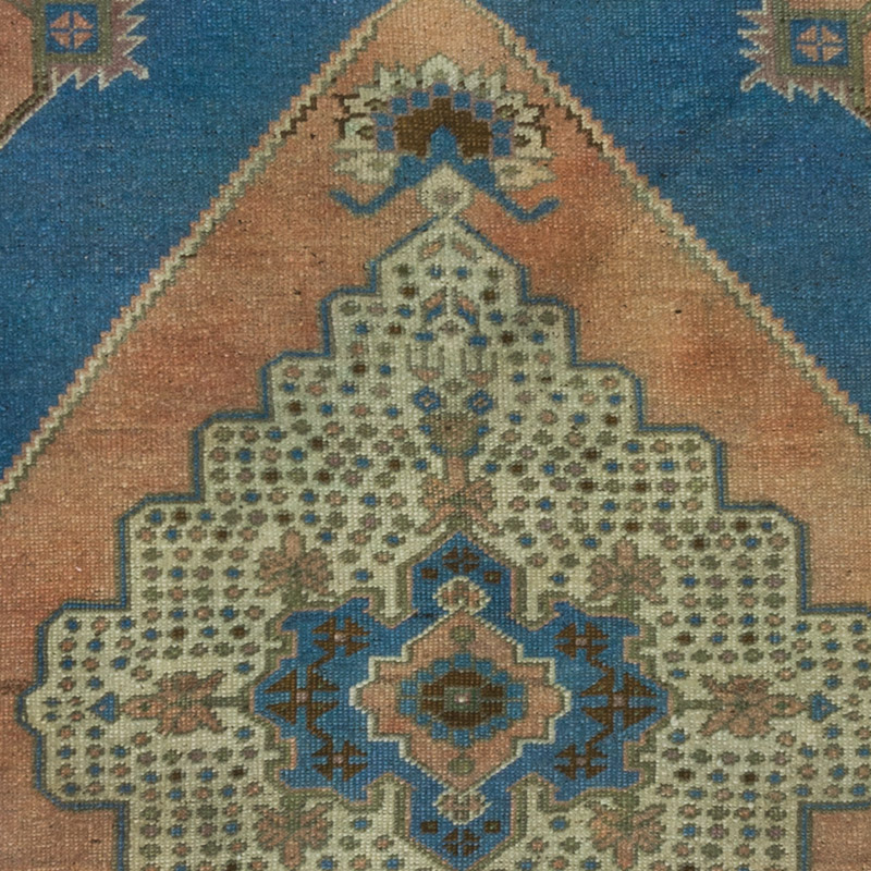 El Dokuma Yuvarlak Vintage Halı - K0092728