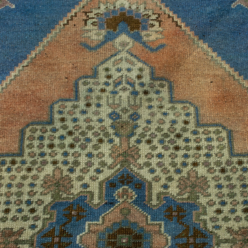El Dokuma Yuvarlak Vintage Halı - K0092728