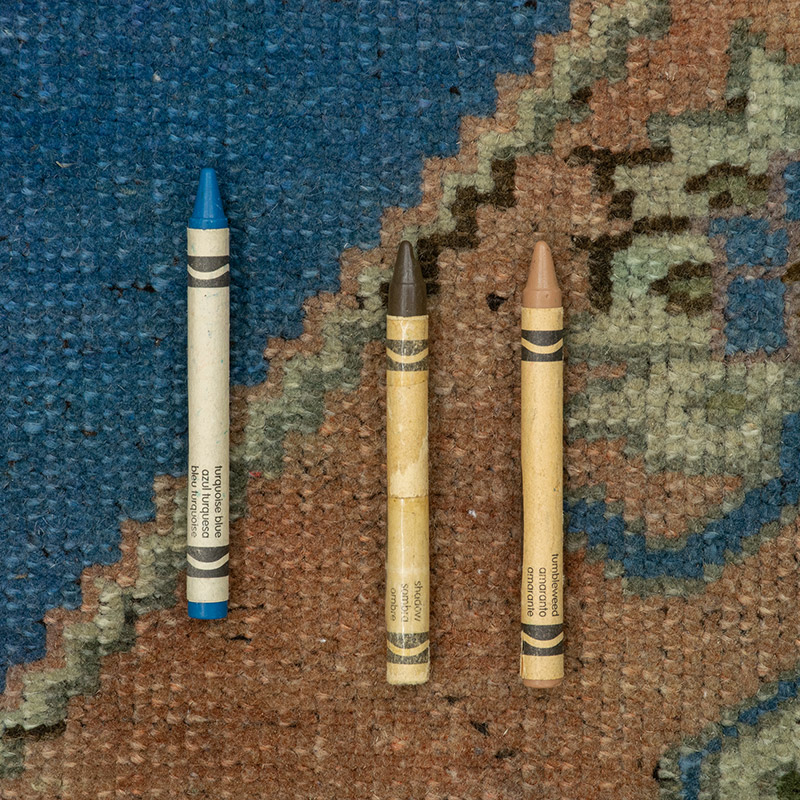 El Dokuma Yuvarlak Vintage Halı - K0092728