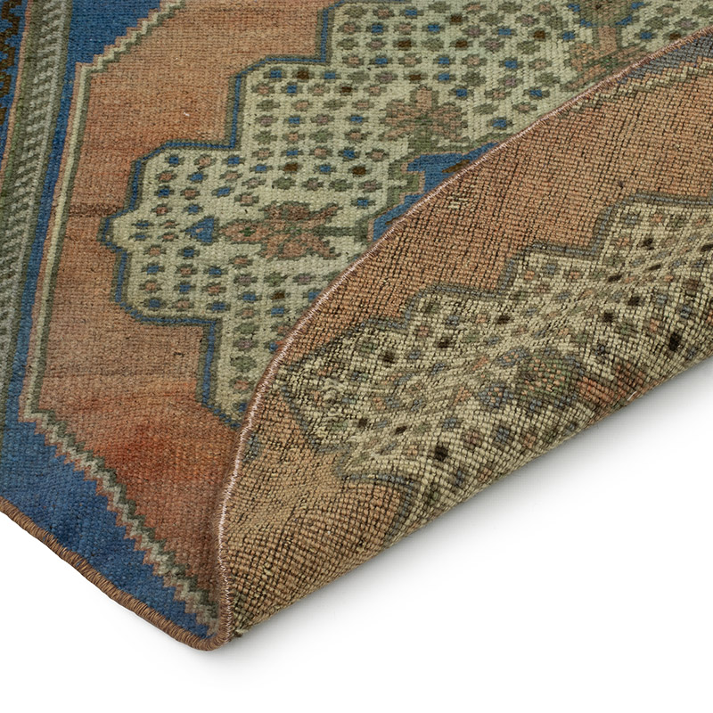 El Dokuma Yuvarlak Vintage Halı - K0092728