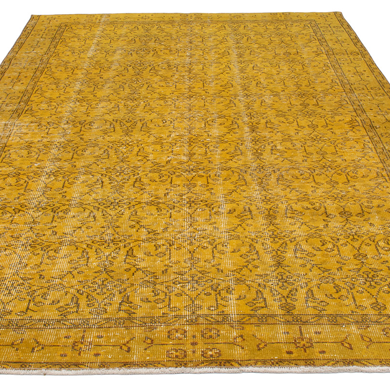 Over-dyed Vintage Hand-Knotted Turkish Rug - 5' 6" x 8' 9" (66" x 105") - K0092729