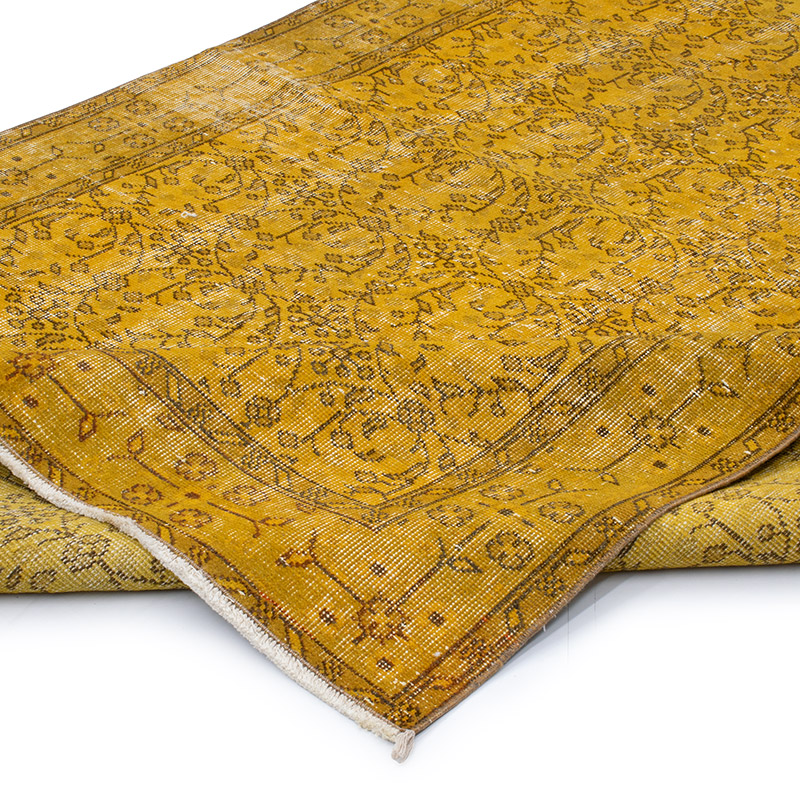 Over-dyed Vintage Hand-Knotted Turkish Rug - 5' 6" x 8' 9" (66" x 105") - K0092729
