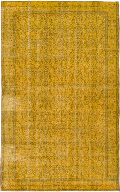 Over-dyed Vintage Hand-Knotted Turkish Rug - 5' 6" x 8' 9" (66" x 105")