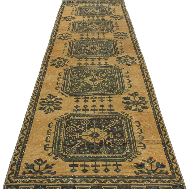 Vintage Turkish Hand-Knotted Runner - 2' 10" x 11' 4" (34" x 136") - K0092734