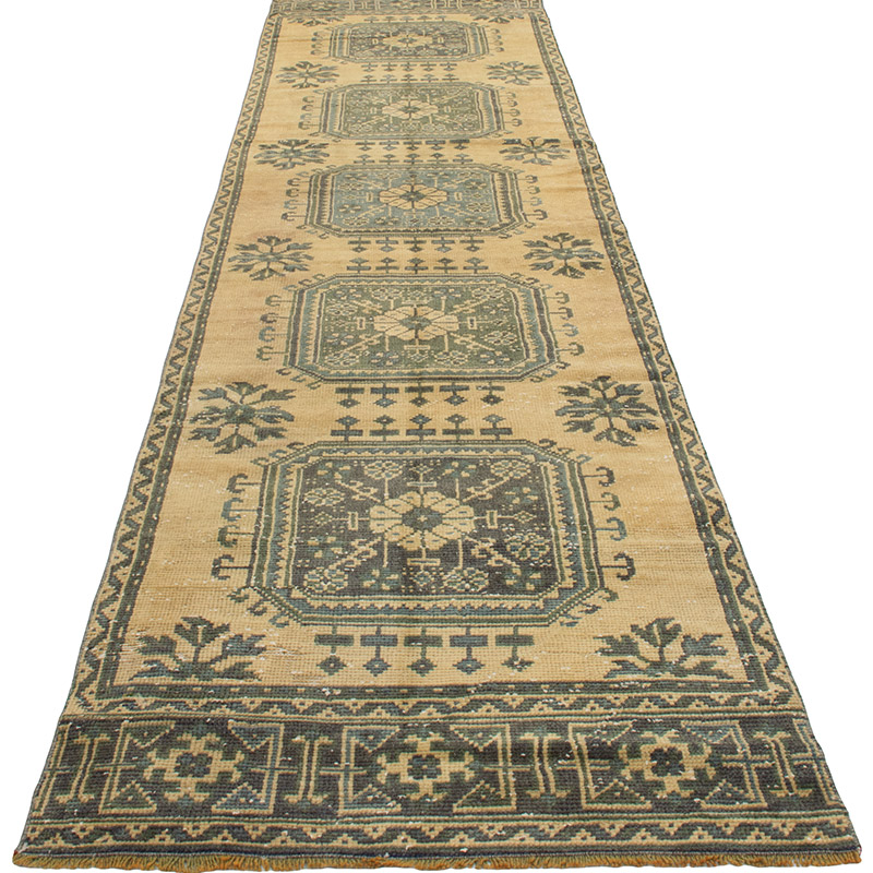 Vintage Turkish Hand-Knotted Runner - 2' 10" x 11' 4" (34" x 136") - K0092734