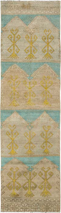 Pasillo Vintage Turco Anudado a Mano - 89 cm x 312 cm