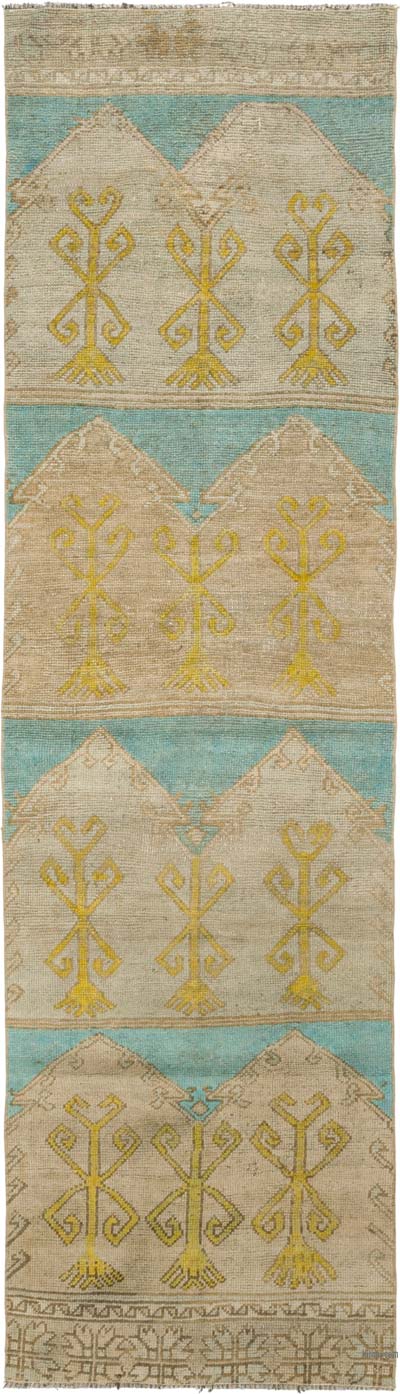 Vintage Turkish Hand-Knotted Runner - 2' 11" x 10' 3" (35" x 123")
