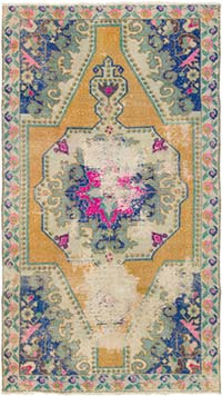 Alfombra Vintage Turca Anudada a Mano - 128 cm x 223 cm