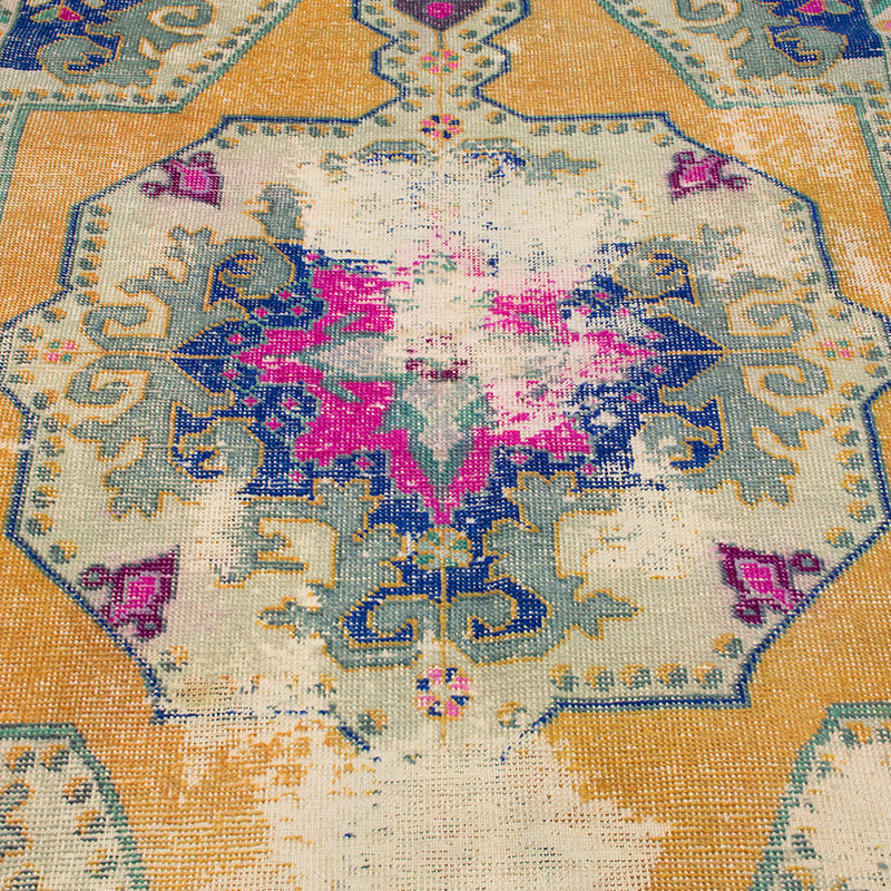 Alfombra Vintage Turca Anudada a Mano - 128 cm x 223 cm - K0092741